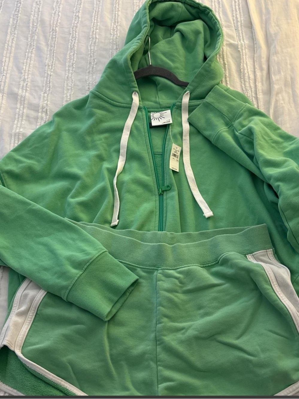 Aerie Set- Mint Green Zip Hoodie with Shorts